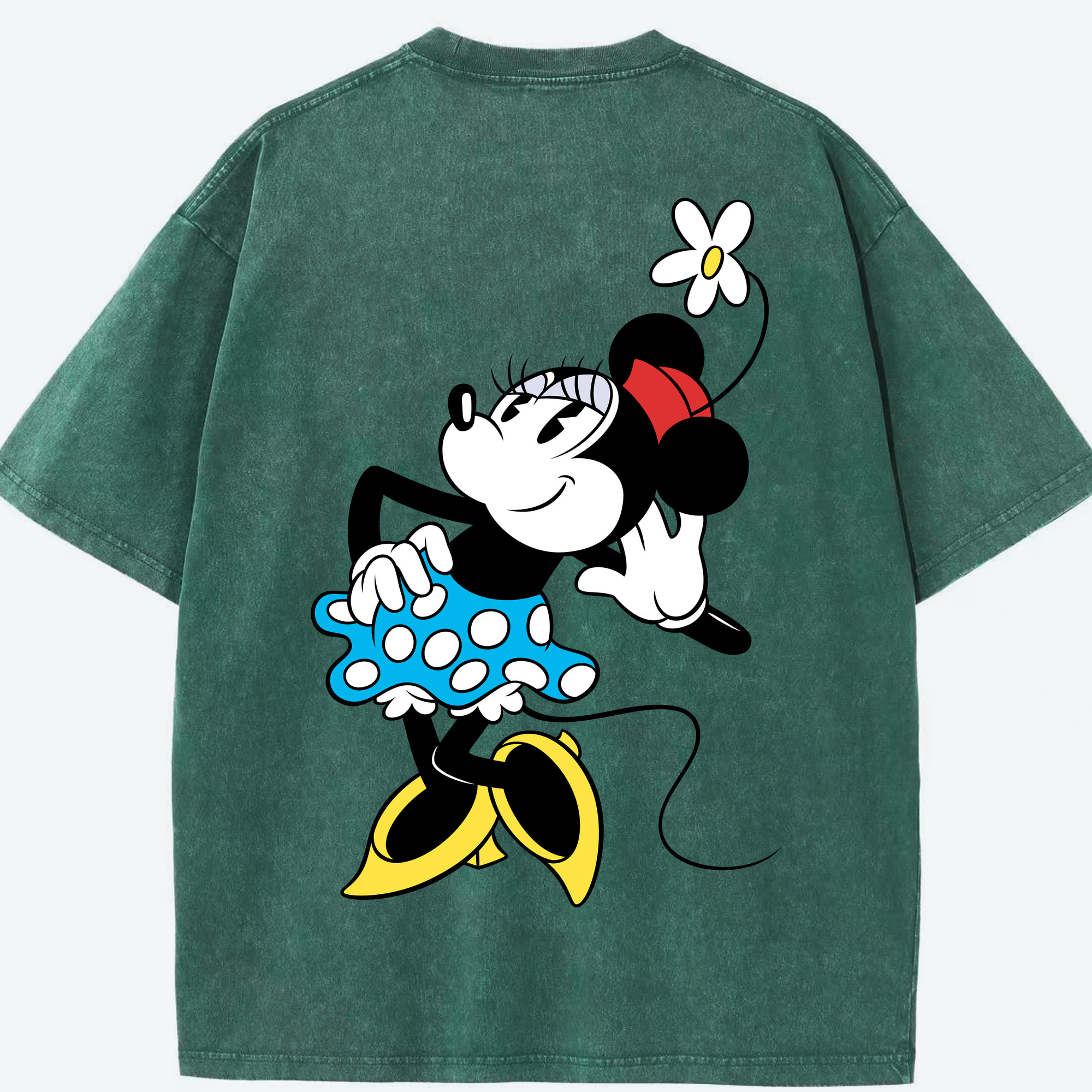 （画像用） ミッキーマウス Mickey Mouse 綿100% ヴィンテージ風 半袖Tシャツ（背面プリント）